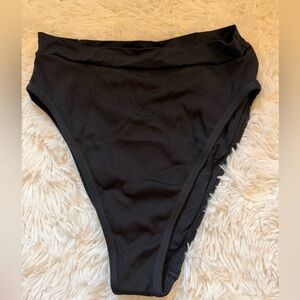 L space High-Waist Black Ribbed Women's Swim Bottom